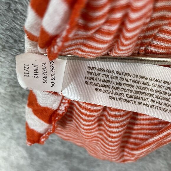 Old Navy Tank Top Women's Medium Vintage Tank Orange Stripe Workout Summer - Picture 6 of 9